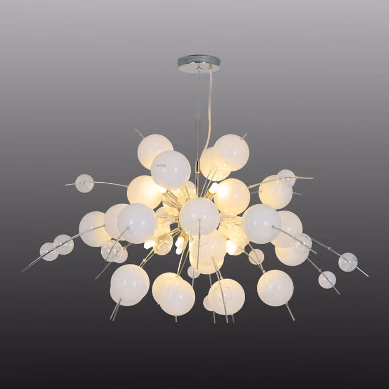 Näve Lampada a sospensione Explosion, dimmerabile, Bianco / Opale, Soggiorno / Sala da pranzo, Vetro, Moderno, Lampada a sospensione