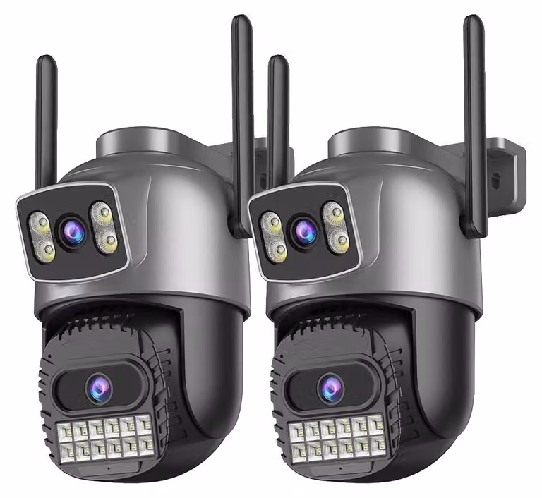Telecamera di sicurezza, risoluzione 10 MP, connettività Wi-Fi dual-band, 2 telecamere da 8 MP, spina UE