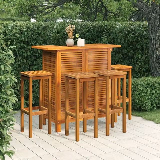 Set da Bar per Giardino 5 pz in Legno Massello di Acacia 3115997