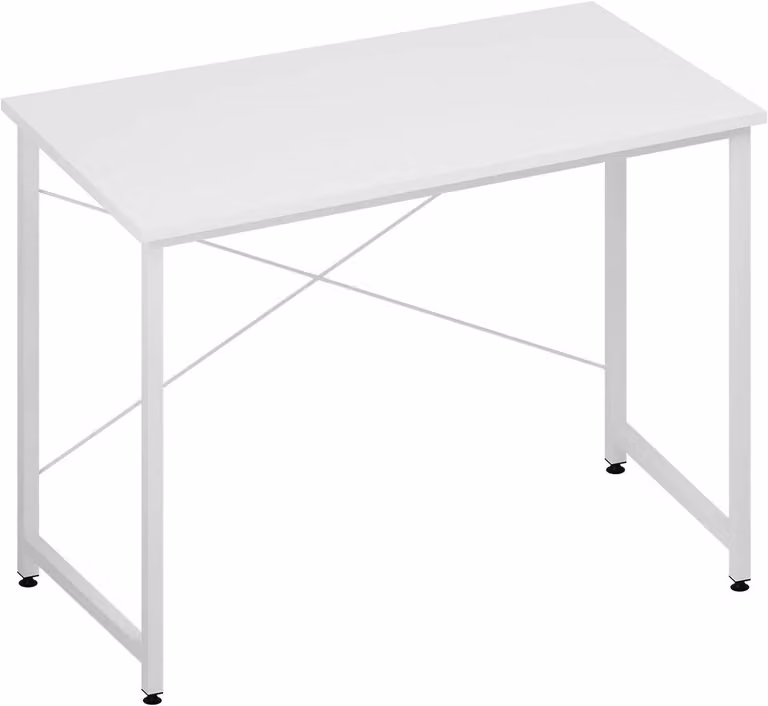 Scrivania con struttura in metallo | Bianco | 100x50x75 cm