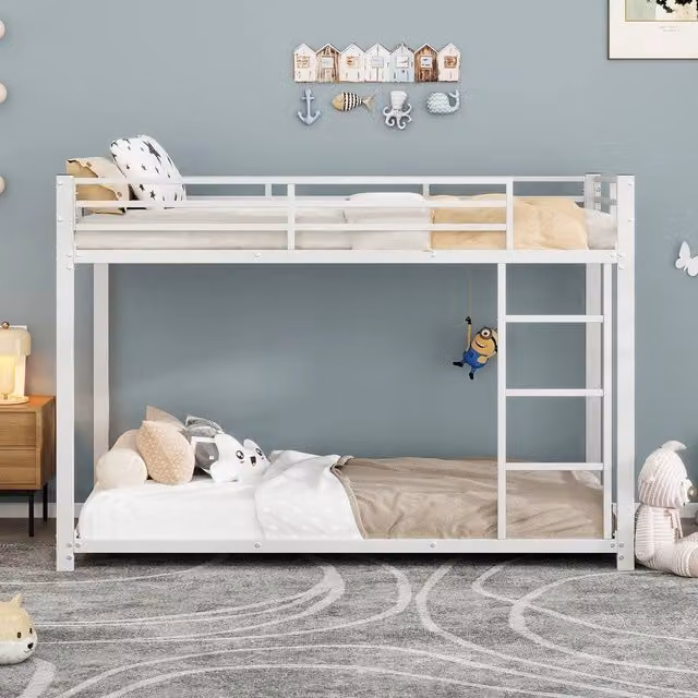 Letto a castello singolo ¨C Minimal ¨C Bianco metallo 90x200cm