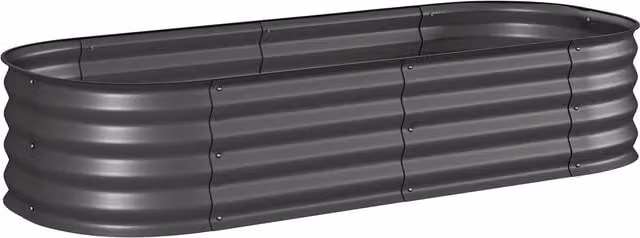 Fioriera per orto modulabile Outsunny in acciaio zincato grigio scuro L: 150 cm, P: 62 cm, H: 30 cm