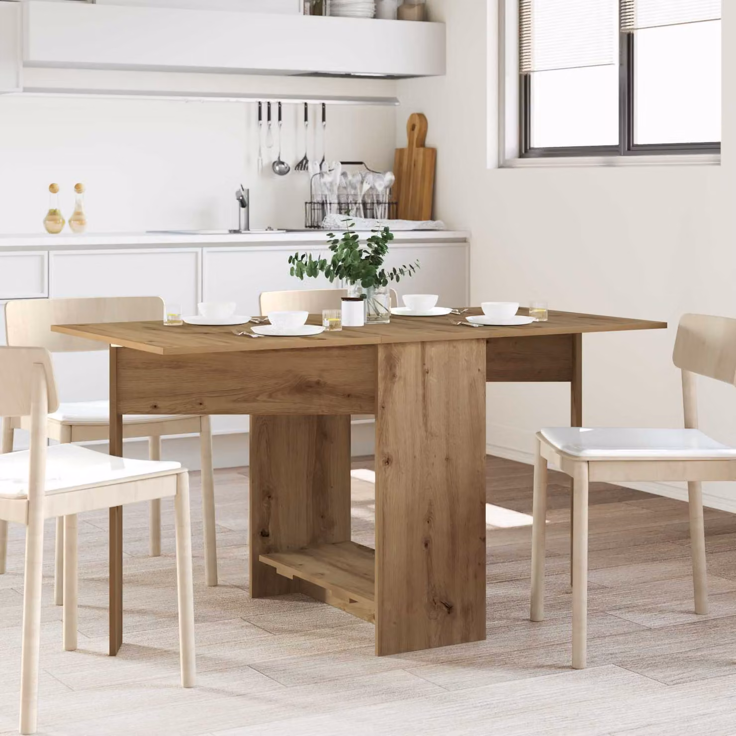 vidaXL Tavolo da Pranzo Rettangolare Estensibile in Legno Ingegnerizzato Marrone L: 138 cm, P: 70 cm, H: 73,5 cm