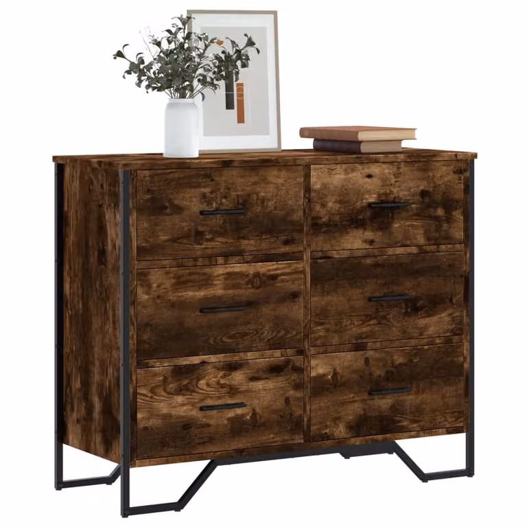 Cassettiera vidaXL Rovere Sonoma in MDF Marrone L 91 cm, P 35,5 cm, H 74,5 cm