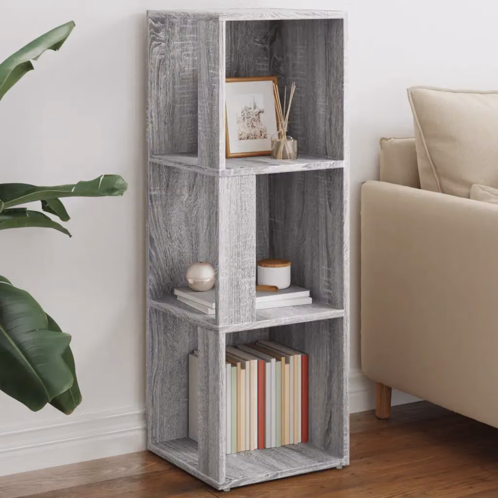 Mobile Vetrina Angolare vidaXL in Legno e MDF Grigio Sonoma L/P/H: 33 x 33 x 100 cm