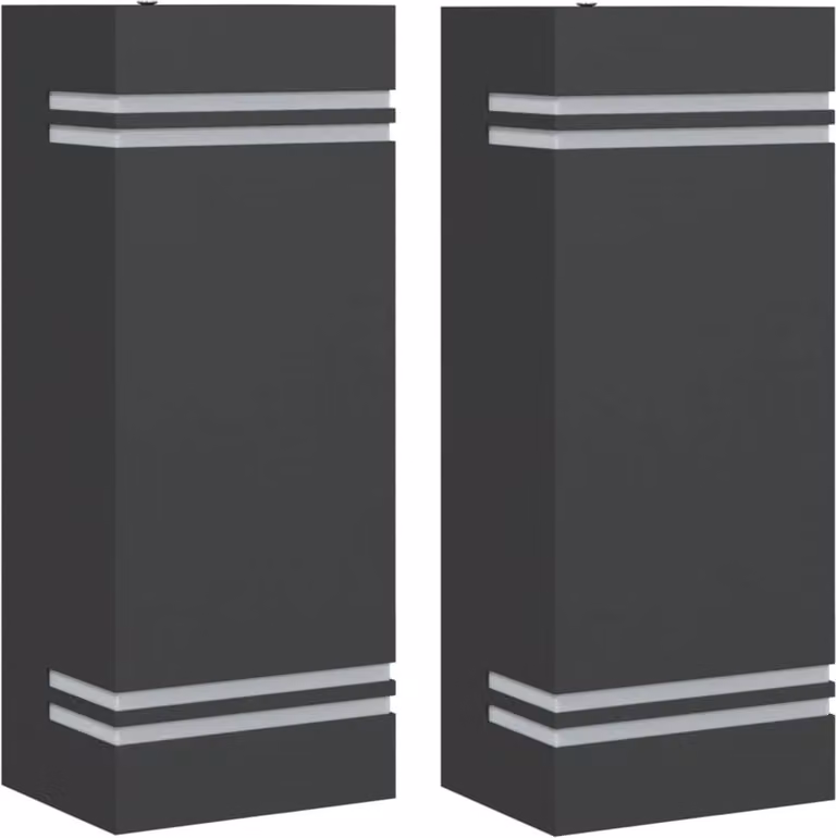 Applique da Esterno 2 pz Nere in Acciaio Inossidabile