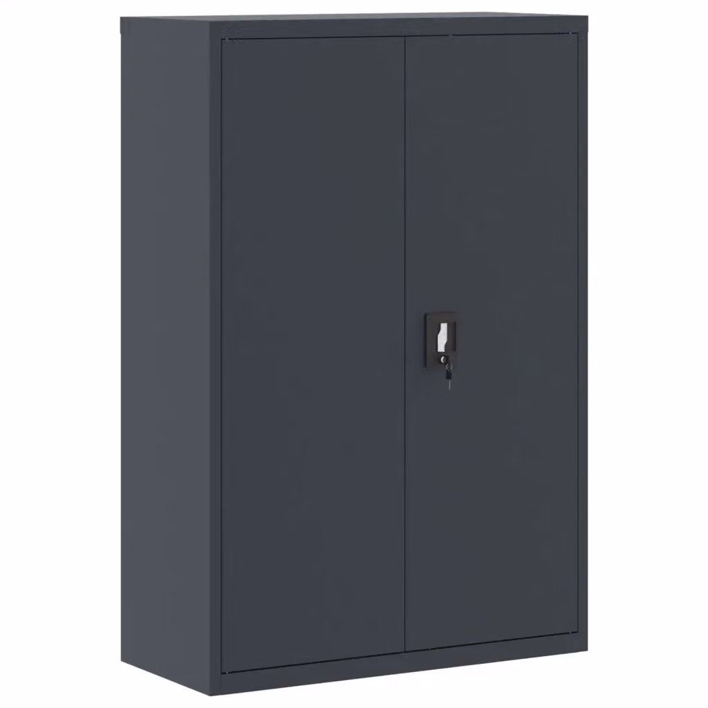 Armadio Classificatore vidaXL in Metallo Antracite con Ripiani Regolabili e Serratura L 90 x P 40 x H 140 cm – 2