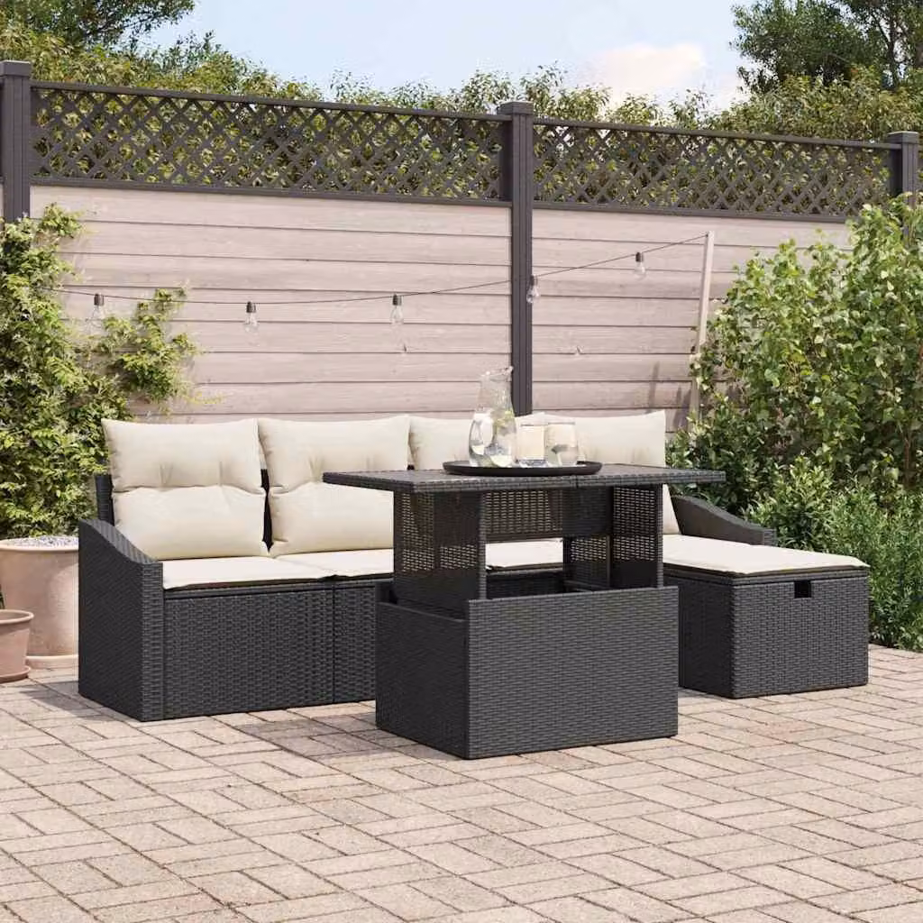 Maison Exclusive - Set da giardino con 6 pezzi, divano in rattan sintetico
