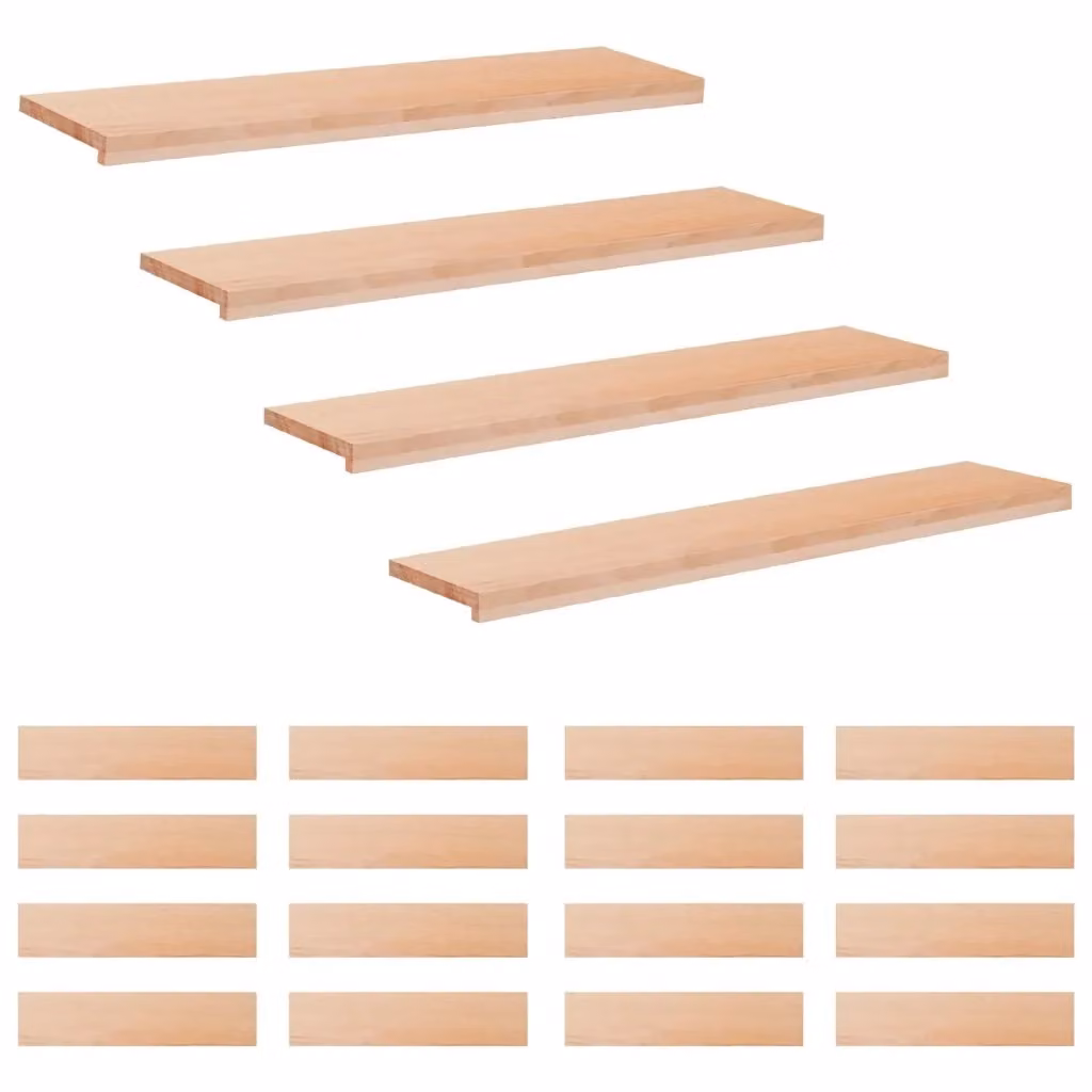 Set di 20 tappeti per scale vidaXL in legno effetto faggio, colore beige, L 120 x P 25 x H 2 cm – 2