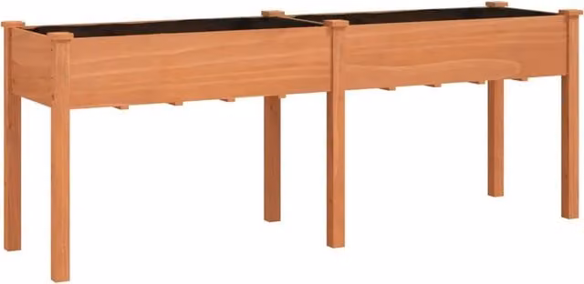 Fioriera in legno massello di abete con fodera marrone L: 203 cm, P: 53 cm, H: 76 cm – 1