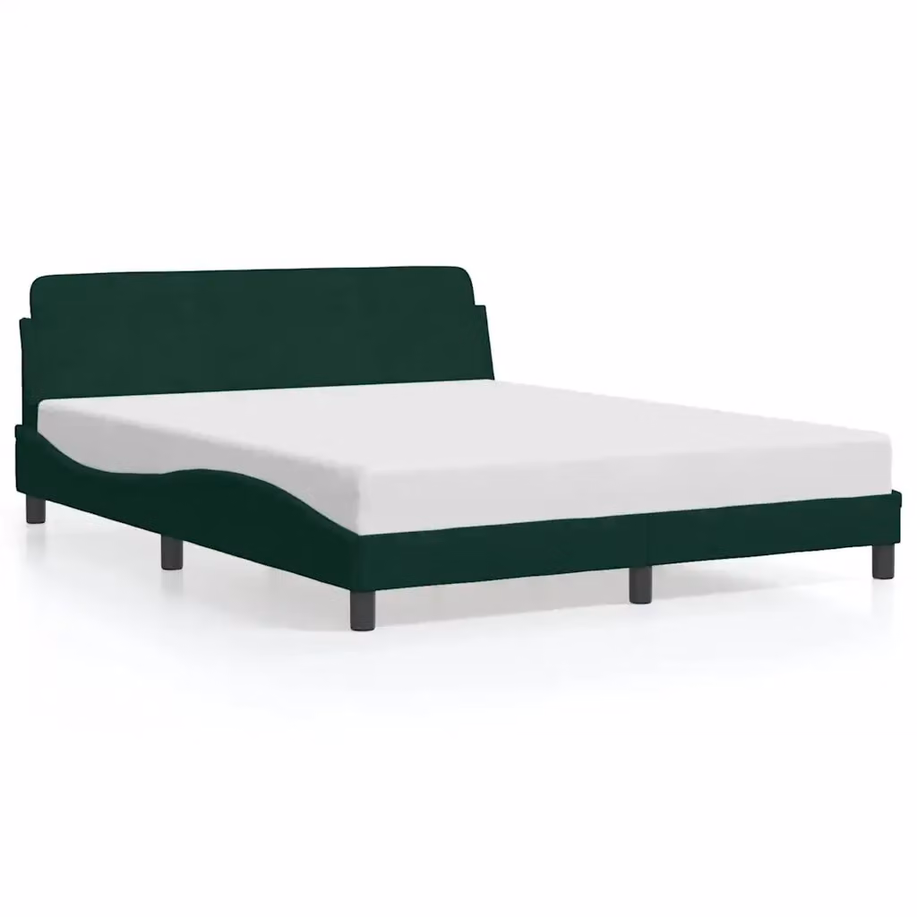 Letto con giroletto Dover di vidaXL in velluto verde con struttura in legno e metallo L/P/H: 218 x 160 x 74,5 cm – 2