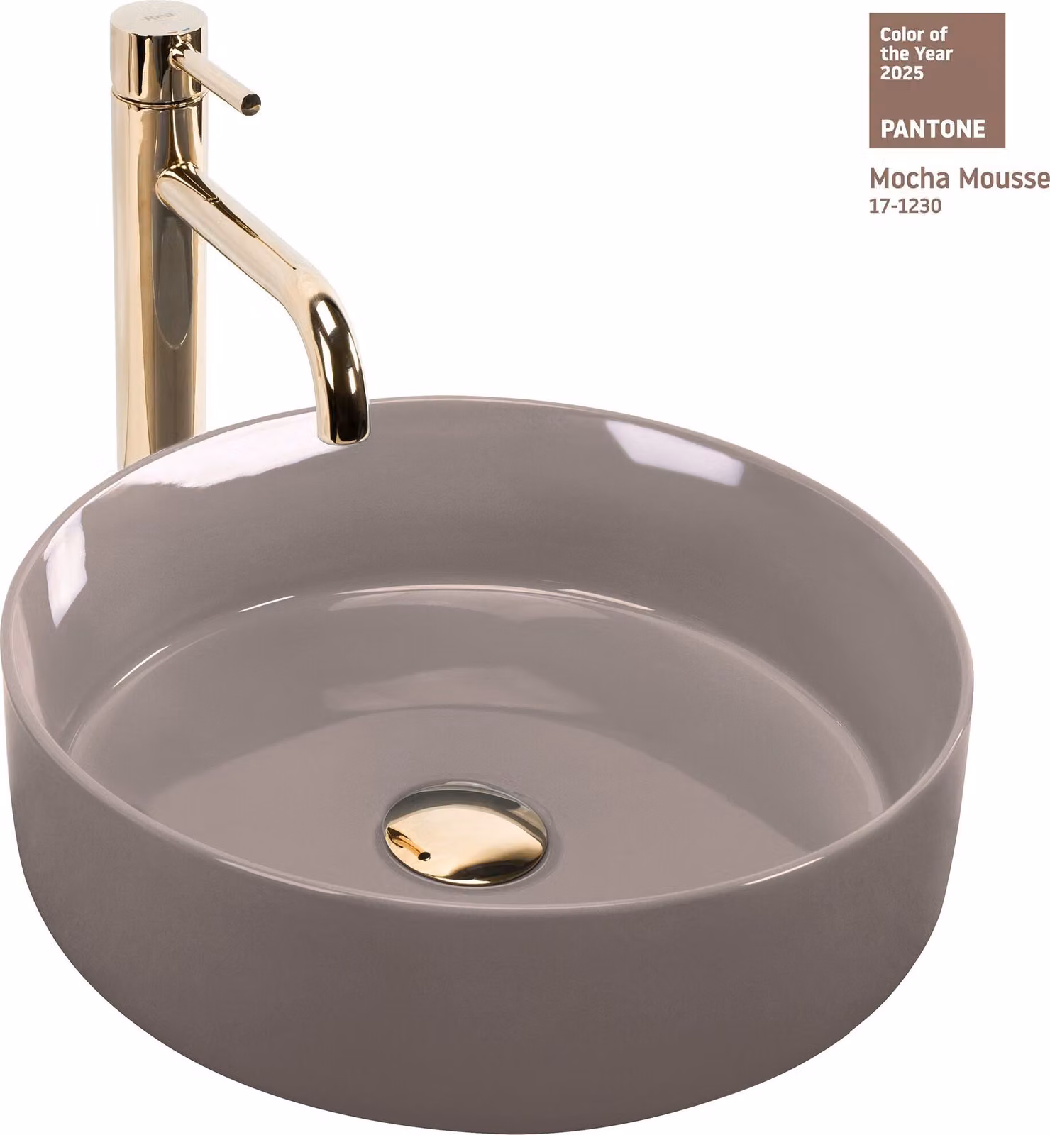 Lavabo da Appoggio Rea Sami Beige Shiny