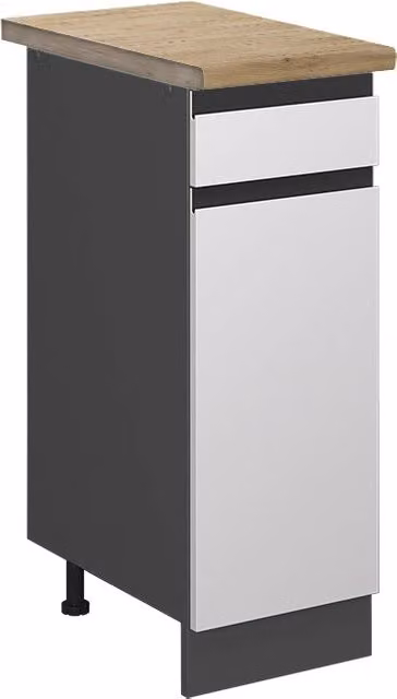 Mobiletto base per cucina Vicco R-Line Bianco/Antracite L: 30 cm