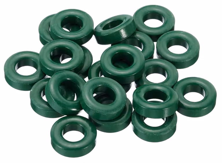 20 nuclei toroidali in ferrite, dimensioni 0,8" x 0,4" x 0,3", colore verde, per la riduzione delle interferenze elettromagnetiche/radiofrequenze (EMI/RFI)