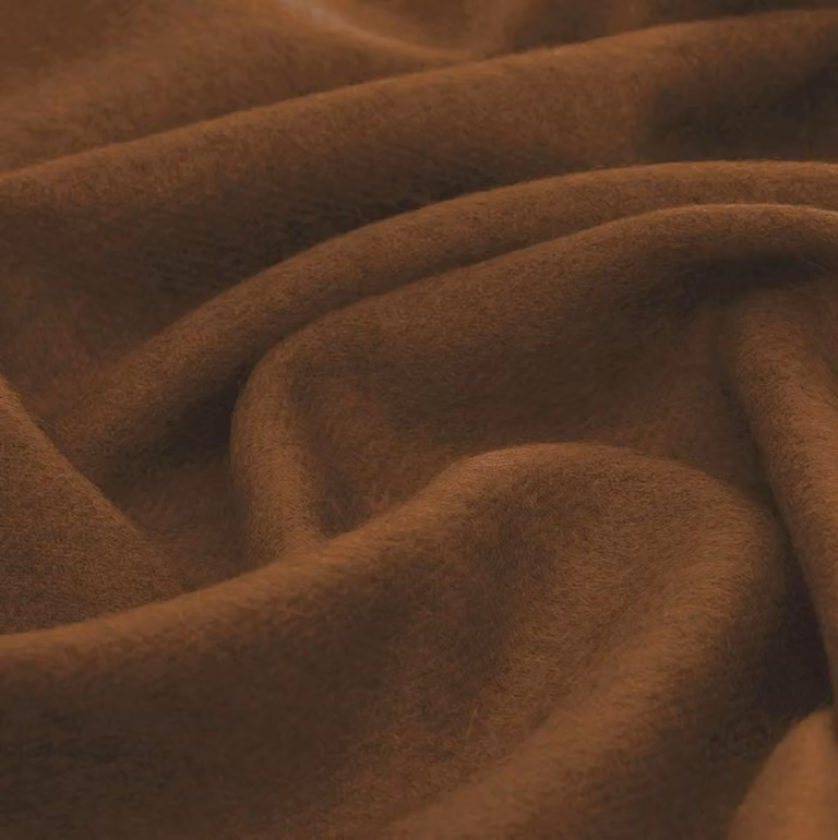 Coperta in pile di alpaca al 100% di fibra di alpaca, 130x200 cm, color marrone cammello