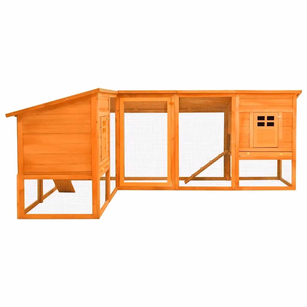 Conigliera per esterni vidaXL in legno di abete marrone – 2