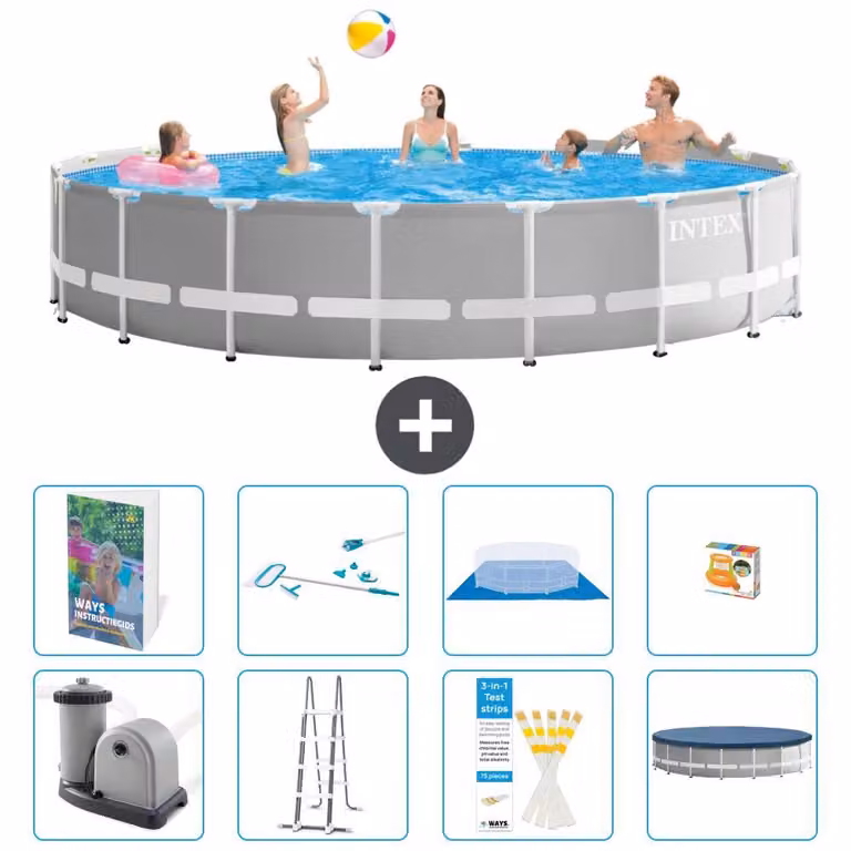 Struttura per piscina a forma di prisma - 549x122 cm - composta da 7 elementi - modello S647