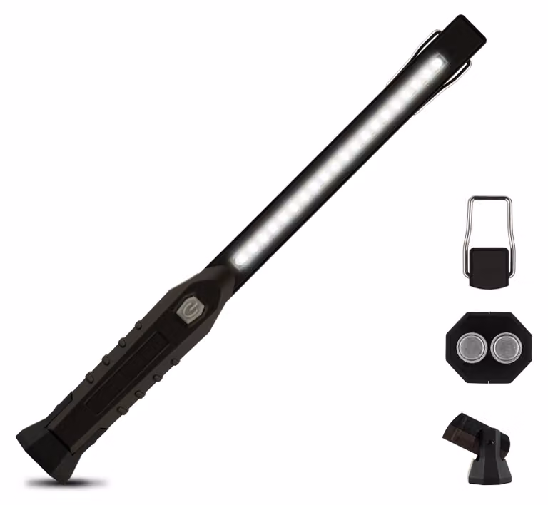 REV - Luce da lavoro ricaricabile a LED FLAT 3W con supporto magnetico nero
