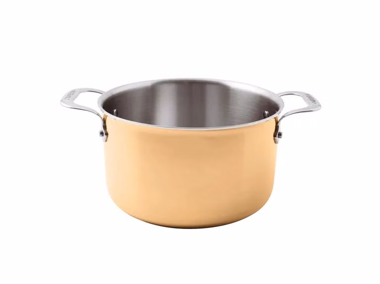 Casseruola alta Serie 15600 3-Ply in rame con due maniglie per induzione, diam.16cm