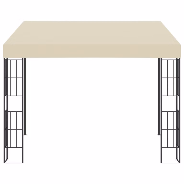 Gazebo a Parete 3x3 m Crema in Tessuto