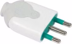 Spina elettrica 2P+T 16A per cavo assiale BICÒ Bianco e Verde 85020