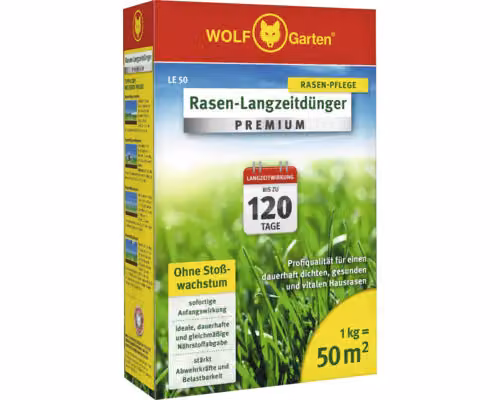 Wolf-Garten LE 50 D/A Fertilizzante per prati Fertilizzante a lento rilascio PREMIUM, 871072