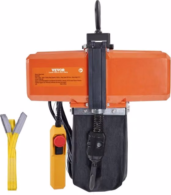 Paranco elettrico a catena BDH500 580 W 499 kg 4,5 m con telecomando cablato 3 m e catena G100 per garage officina