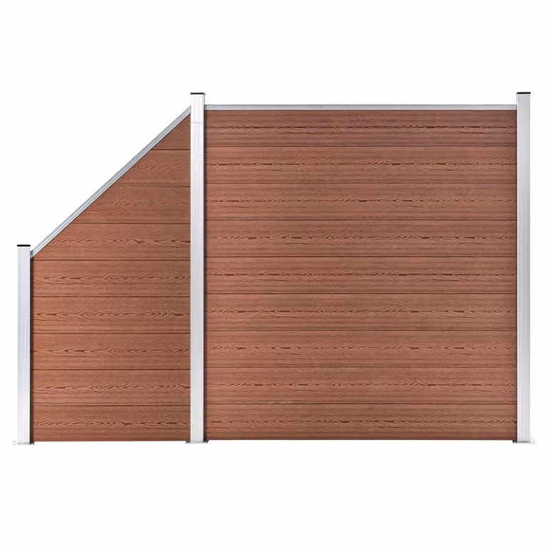 Maison Exclusive - Set recinzione in WPC 1 pannello rettangolare + 1 pannello inclinato 273x186 cm, marrone