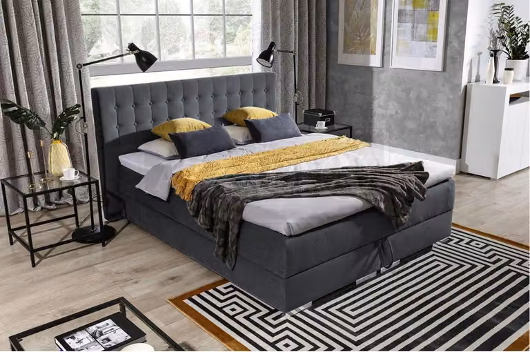 Chesterfield Design Bett Textil Samt Polster Samt Hotel Betten Schlafzimmer
