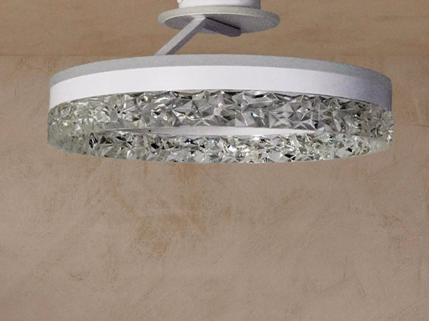Lampada da soffitto a LED con cristalli e telecomando, 85W - TA1306/W