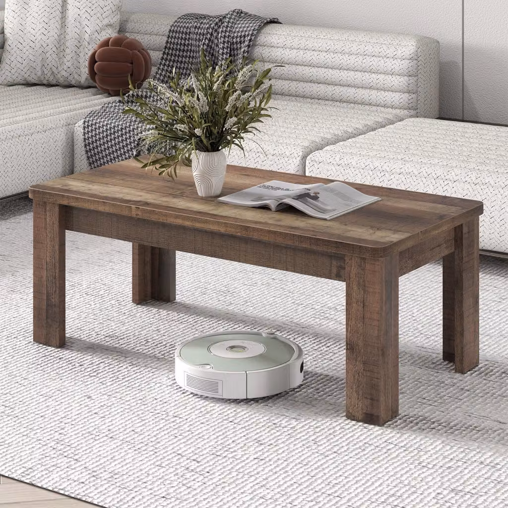 Tavolino rettangolare moderno DESIGN IN in legno marrone per soggiorno, camera da letto o ufficio, L: 110 cm, P: 60 cm, H: 46 cm – 2