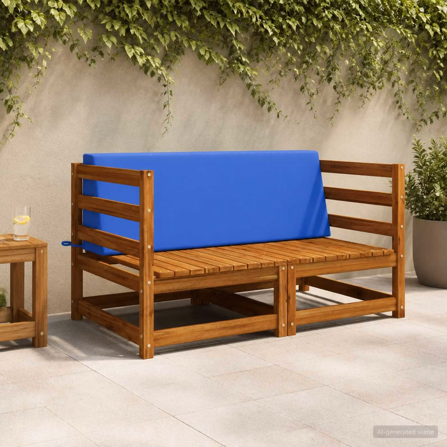 Cuscino schienale vidaXL SOEST in poliestere, Blu reale