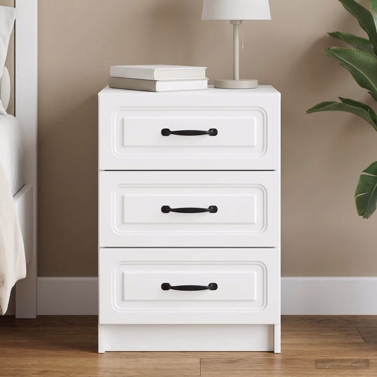Armadio da notte moderno vidaXL in legno MDF bianco L 43 cm, P 41 cm, H 63,5 cm