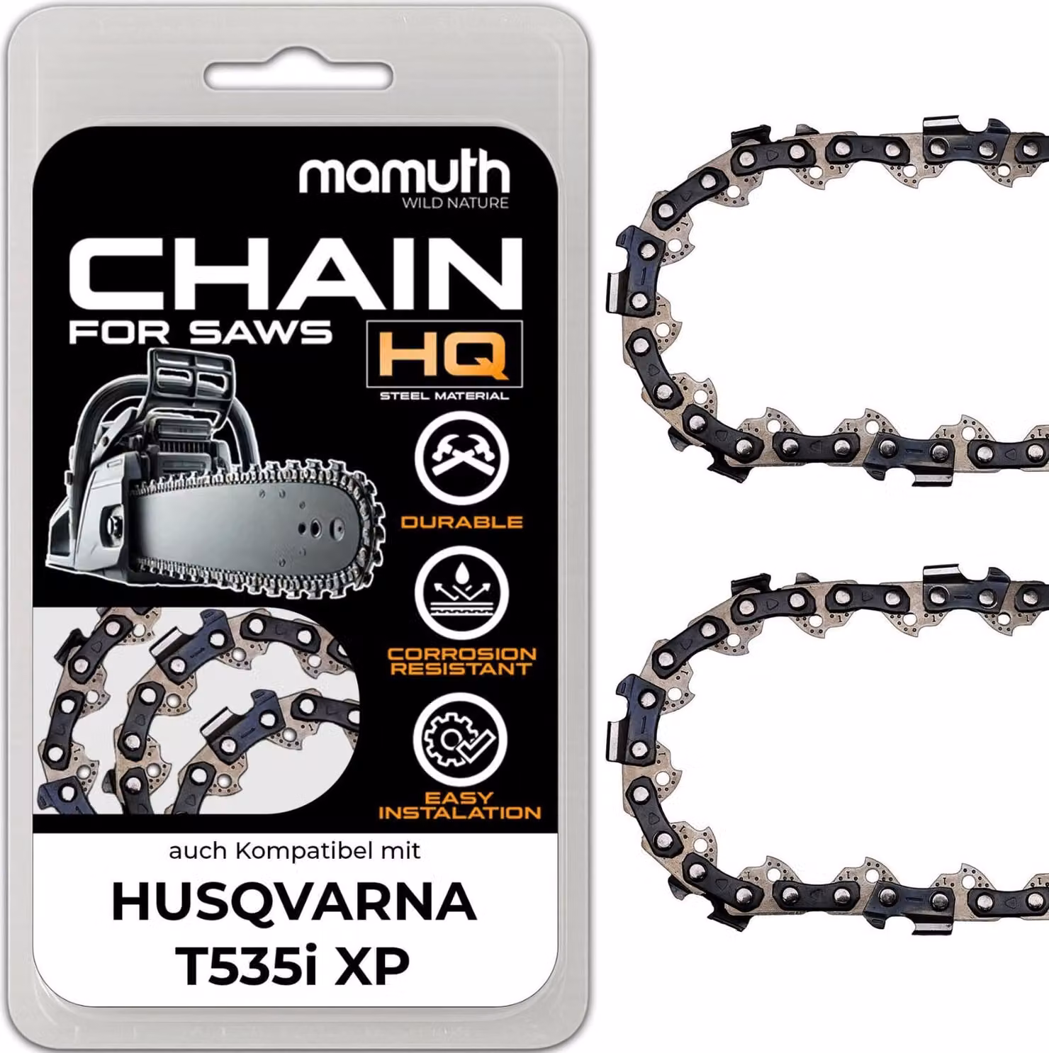 2x catena per motosega 30cm 1,1mm 3/8" 45 TG per HUSQVARNA T535i XP