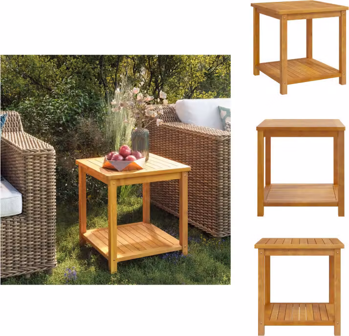 vidaXL Tavolino in legno massiccio di acacia 45 x 45 x 45 cm - Tavolini da salotto