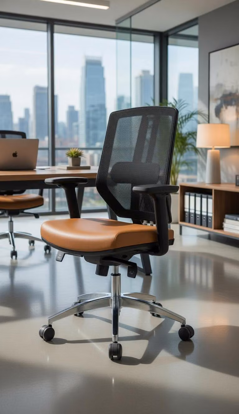 Sedia da ufficio ergonomica con braccioli regolabili e funzione girevole