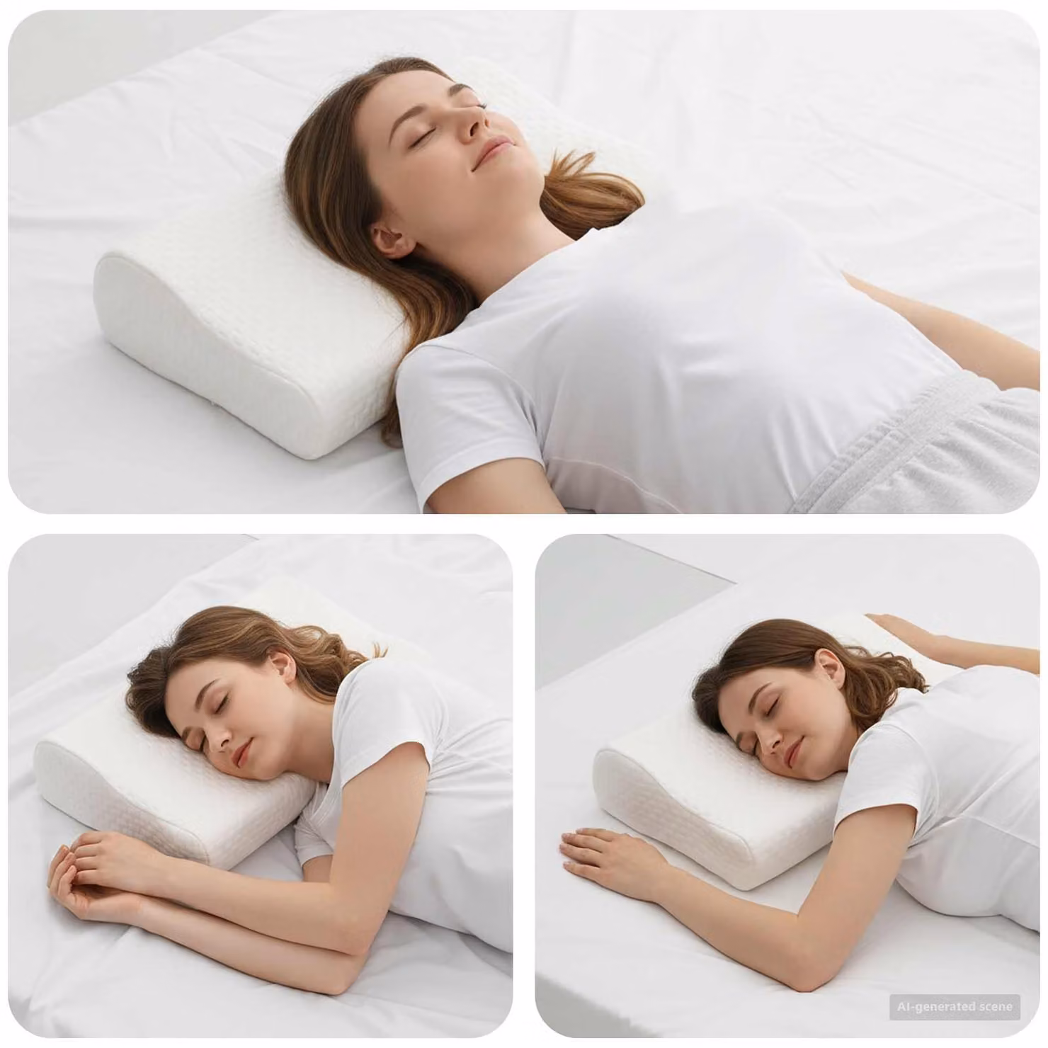 Cuscino da letto in memory foam vidaXL bianco, traspirante e lavabile in lavatrice, L 50 x P 30 x H 10,5 cm