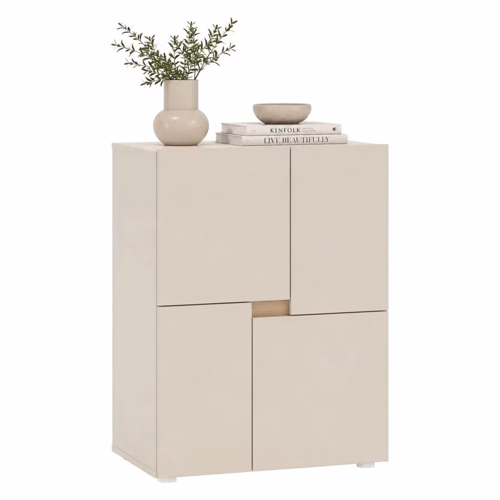 Madia Lerinito DMORA, Credenza moderna con un ripiano, Beige Cashmere, L: 60 cm, P: 42 cm, H: 84 cm – 2