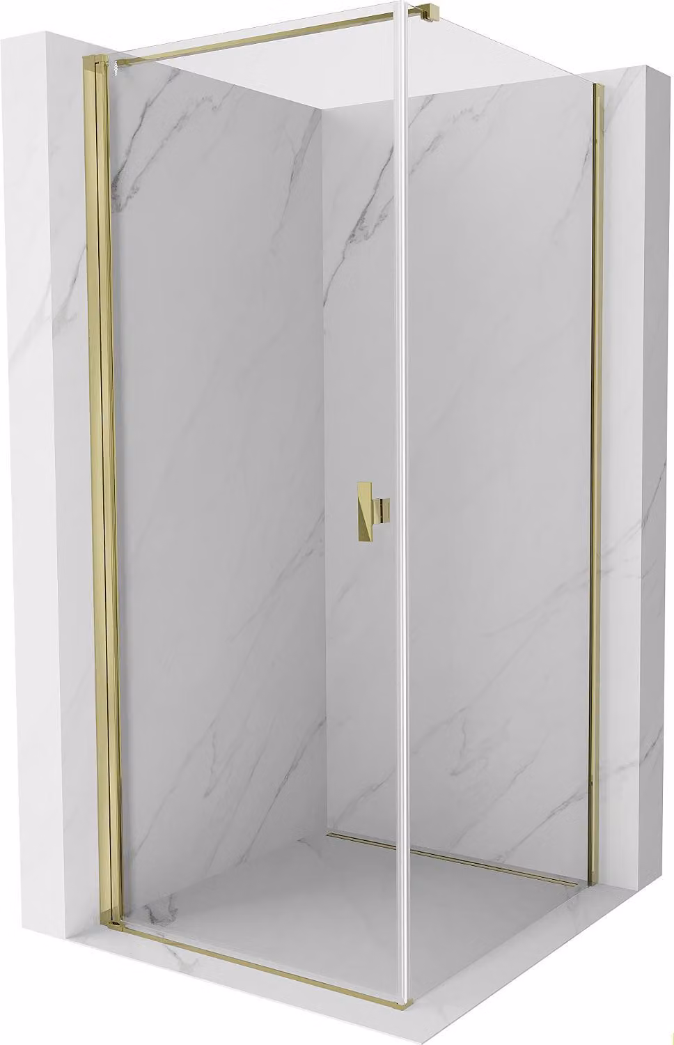 Mexen Mist-B cabina doccia ad anta battente 85 x 85 cm, trasparente, dorata - 8A2T-085-085-50-00