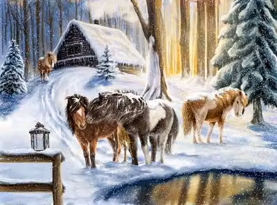 Calendario da parete cavalli invernali