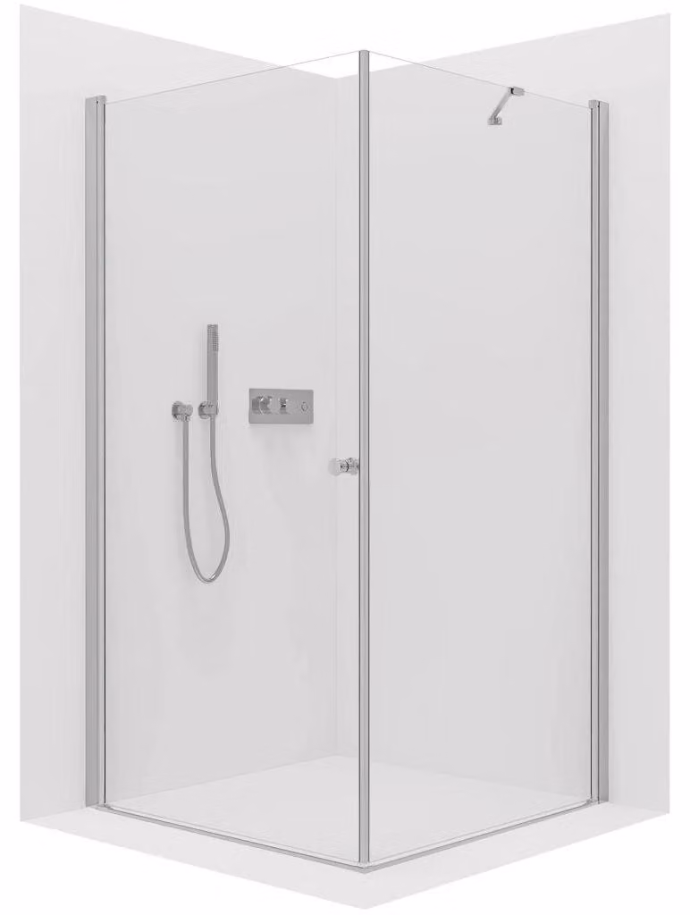 CERANO - Box doccia Antelo L/P - 6 mm - cromato, vetro trasparente - 110x30x190 cm - girevole