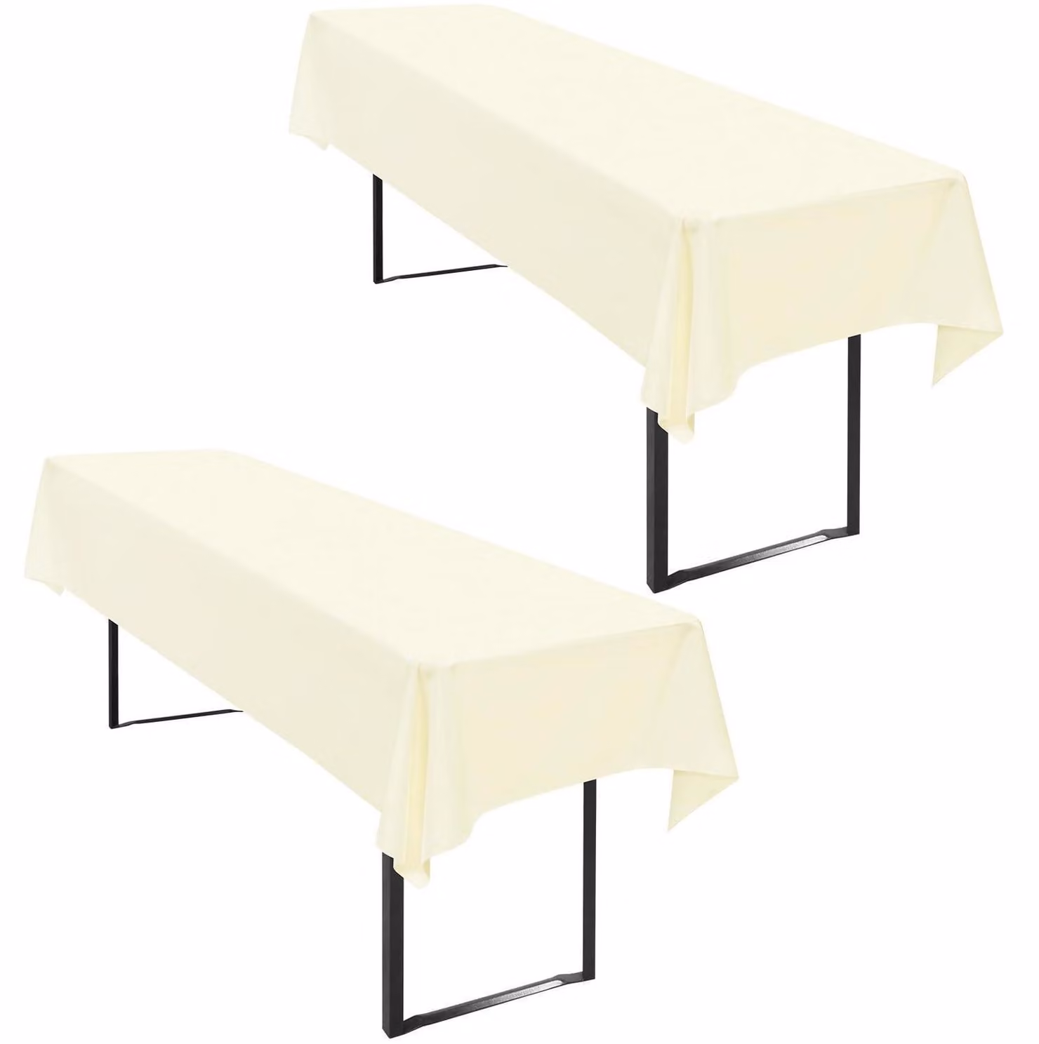 Tovaglia per birreria, set da 2 pezzi, 100 x 250 cm, beige, in poliestere, impermeabile, riutilizzabile