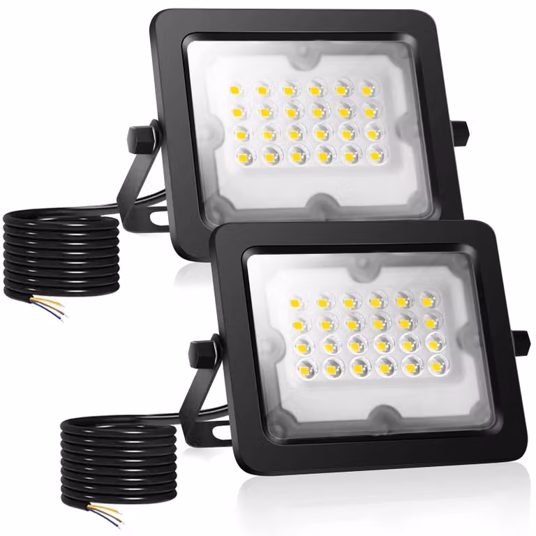 Fari a LED da 20W, 24 LED, grado di protezione IP65, temperatura di colore 6500K, confezione da 2, per uso esterno