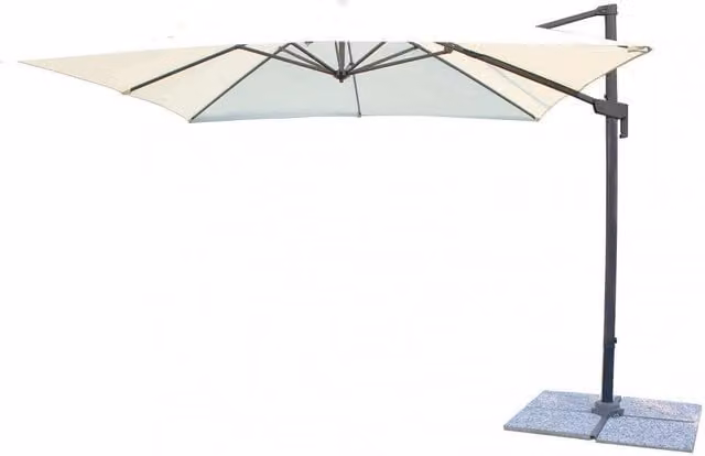 Ombrellone da Giardino Newton Decentrato 2x3 m in Alluminio Nero Telo Ecrù