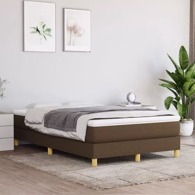 Letto Ibrido vidaXL con Giroletto a Molle e Materasso, Marrone e Bianco, L 120 x P 200 cm – 1