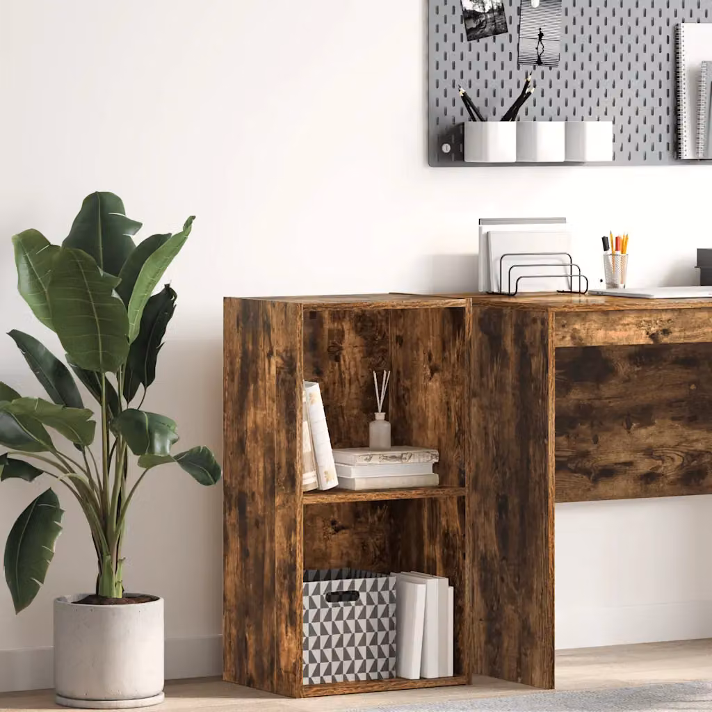 Libreria moderna vidaXL in legno marrone con pannello posteriore, L 40 cm x P 30 cm x H 77 cm