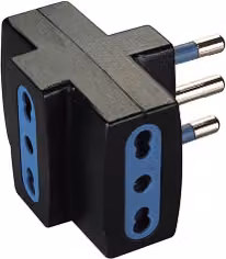 Adattatore Scame 3 prese 2P+T 10/16A bipasso standard italiano Nero PP0452 1R