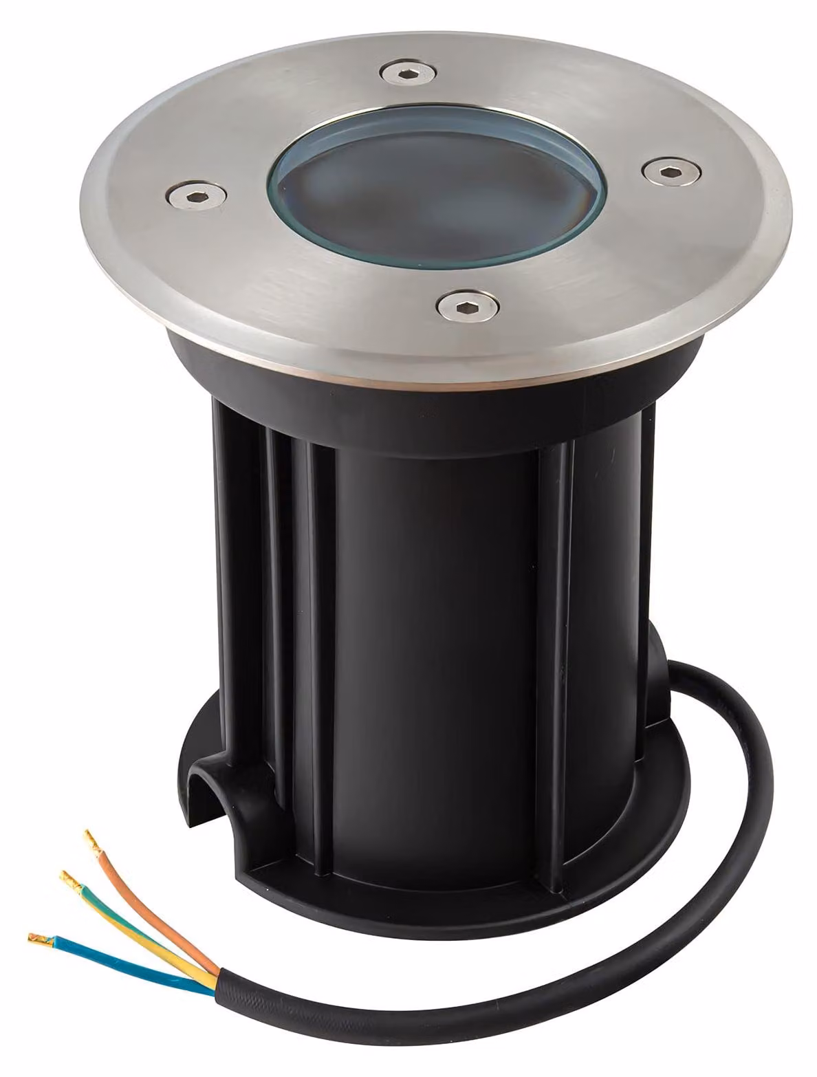 Faretti da incasso a pavimento, attacco GU10, grado di protezione IP67, impermeabili, forma rotonda, dimensioni Ø11x12 cm