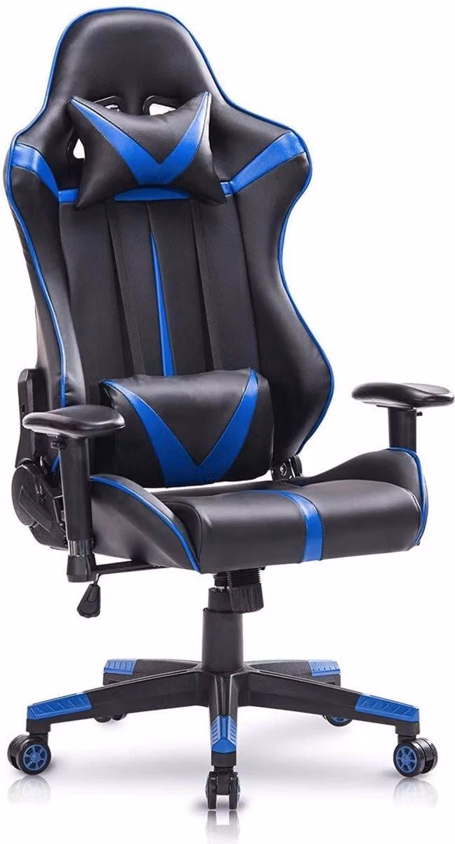 Sedia da gioco Bolt Edge – Blu/Nero – Schienale e braccioli – Regolabile – Ergonomica