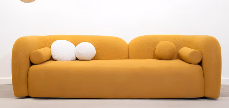Luxuriöse Orange Relaxcouch Polstersofas Wohnzimmer 3-Sitzer Sofa